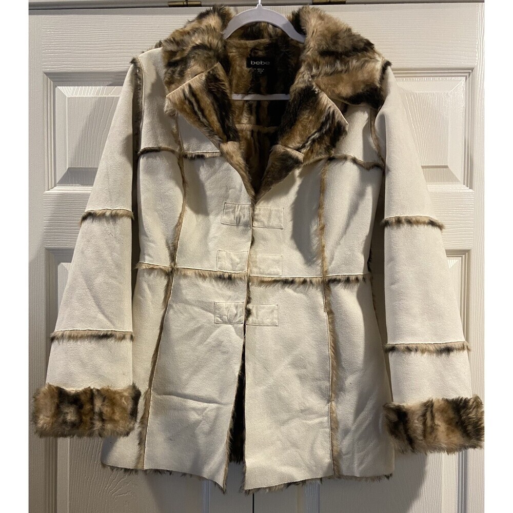 Bebe Vintage 90s Jacket In excellent condition Size Medium Faux Suede & Fur